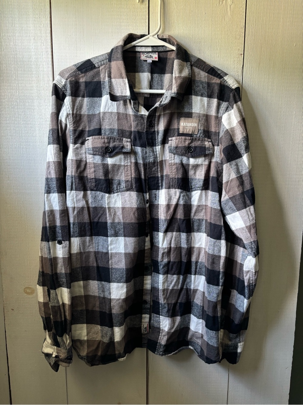 Katahdin Men's Black & Brown Plaid Shirt Jacket